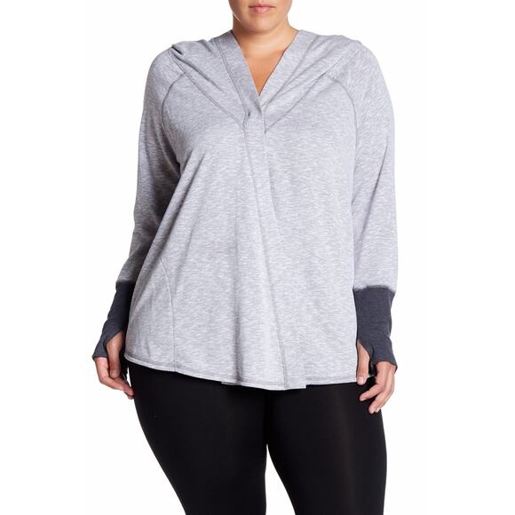 Z by Zella Prism Drape Front Snap Closure Hooded Athleisure Womens Cardigan XL - Picture 2 of 10